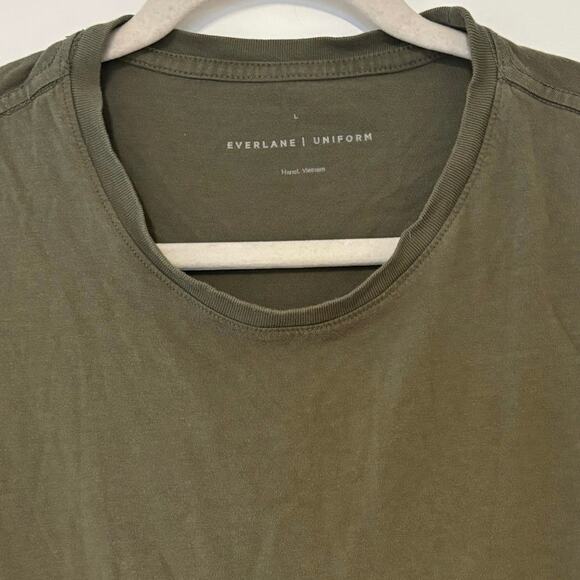 Everlane Crewneck Short Sleeve T-Shirt Olive Green Size Large - Picture 2 of 4